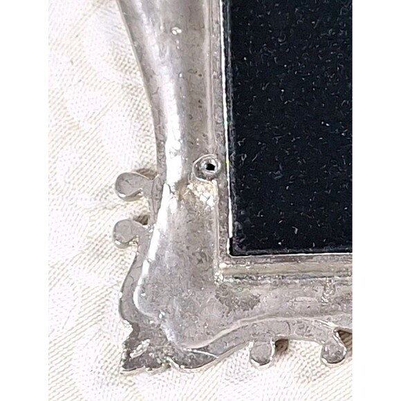 Vintage Scrolled Peachy Pink Stained Glass Photo Frame Pewter Trim 8.5"x6.5" - Picture 9 of 15